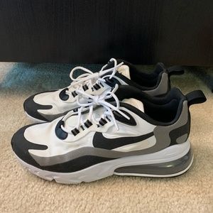 Nike Air Max 270 React Mens Size 7 White Black Metallic Pewter Preowned